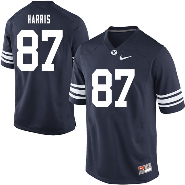 Men #87 Koy Harris BYU Cougars College Football Jerseys Sale-Navy